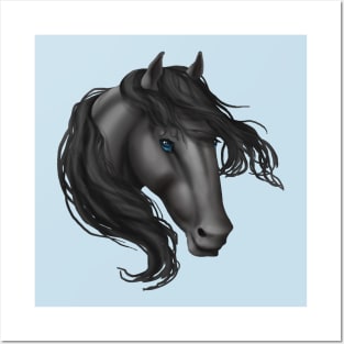 Horse Head - Gray Blue Eyes Posters and Art
